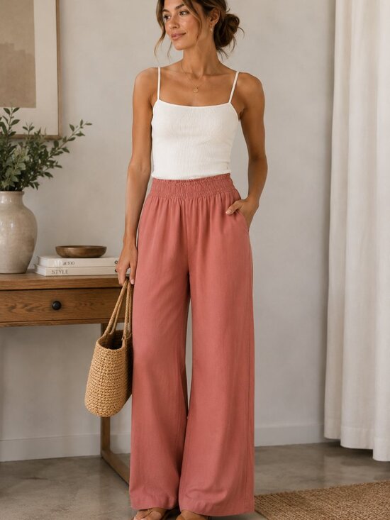 Abercrombie & Fitch Pants - Abercrombie & Fitch Dusty Rose Elastic Waist Pants